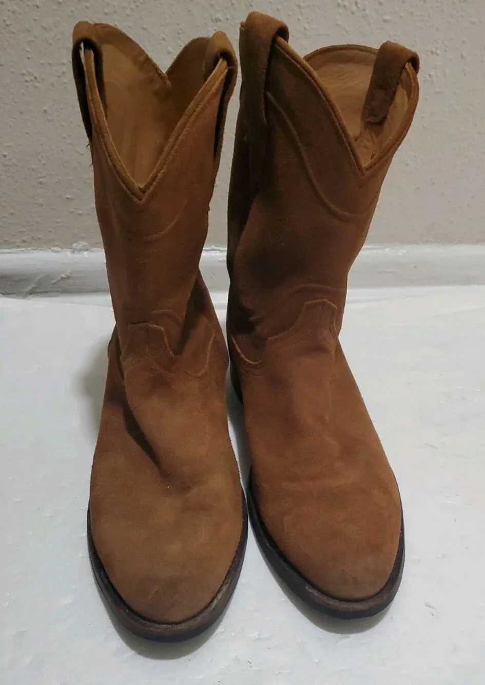 Tecovas The Shane Suede Roper Boots Mens Size 13 D Honey Brown Suede Western